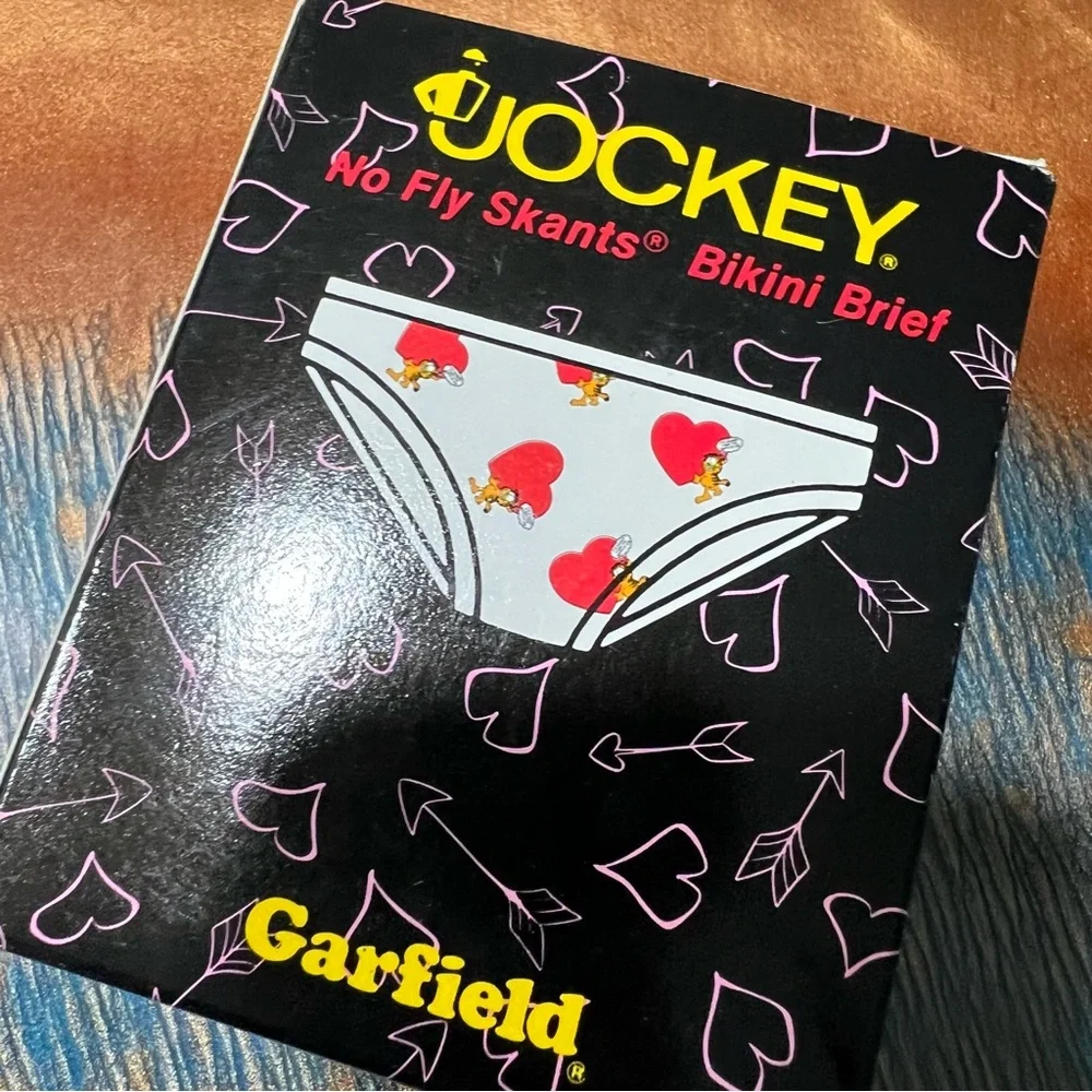 Vintage Jockey Garfield Bikini Brief boxed gift NOS 80s Hearts It’s bigger Med